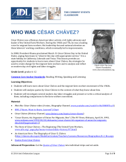 WHO WAS  CÉSAR CHÁVEZ? THE CURRENT EVENTS