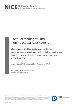 Bacterial meningitis and meningococcal septicaemia