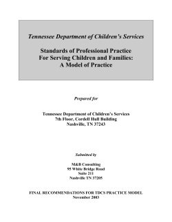 Standards of Professional Practice For Serving Children and Families: