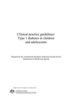 Clinical practice guidelines: Type 1 diabetes in children and adolescents
