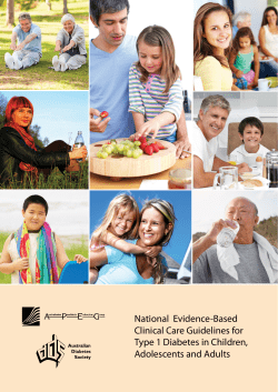 National  Evidence-Based Clinical Care Guidelines for Type 1 Diabetes in Children,