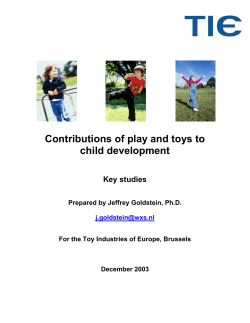 Contributions of play and toys to child development  Key studies