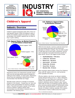 Children’s Apparel Industry Overview U.S. Children's Apparel Sales
