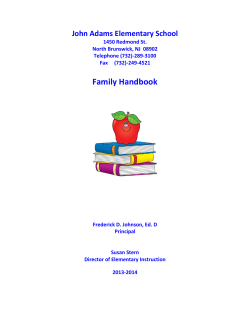 Family Handbook John Adams Elementary School