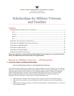 Scholarships for Military Veterans and Families  Contents