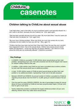 Children talking to ChildLine about sexual abuse