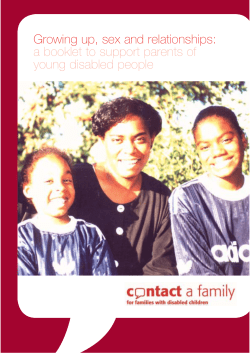 Growing up, sex and relationships: a booklet to support parents of