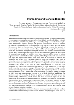 2 Inbreeding and Genetic Disorder Gonzalo Alvarez , Celsa Quinteiro