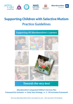 Supporting Children with Selective Mutism Practice Guidelines Towards the very best NHS