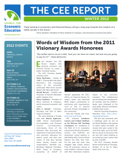 THE CEE REPORT WINTER 2012