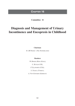 Diagnosis and Management of Urinary Incontinence and Encopresis in Childhood C 16