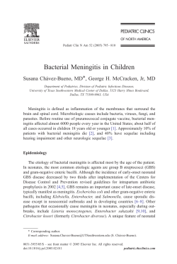 Bacterial Meningitis in Children