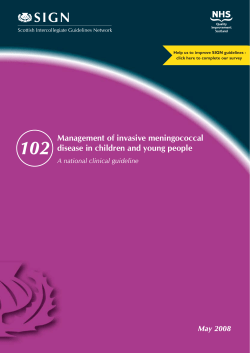 102 SIGN Management of invasive meningococcal disease in children and young people
