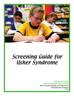 Screening Guide for Usher Syndrome Florida Outreach Project for