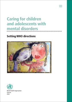 Caring for children and adolescents with mental disorders Setting WHO directions