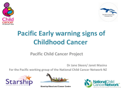 Pacific Early warning signs of Childhood Cancer Pacific Child Cancer Project