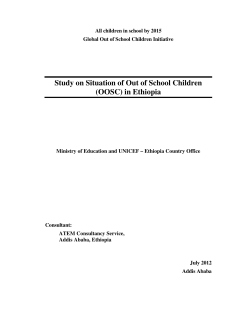 Study on Situation of Out of School Children (OOSC) in Ethiopia