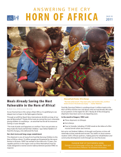 Horn of AfricA 2011 Meals Already Saving the Most