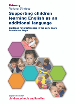 Supporting children learning English as an additional language