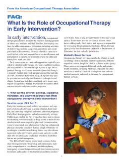 What Is the Role of Occupational Therapy in Early Intervention?