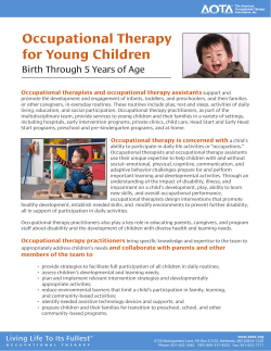 Occupational Therapy for Young Children Birth Through 5 Years of Age