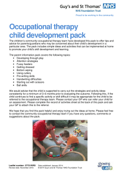 Occupational therapy child development pack