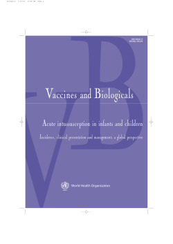 Vaccines and Biologicals Acute intussusception in infants and children World Health Organization