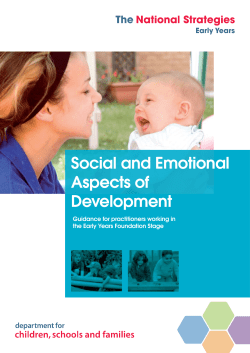 Social and Emotional Aspects of Development Guidance for practitioners working in