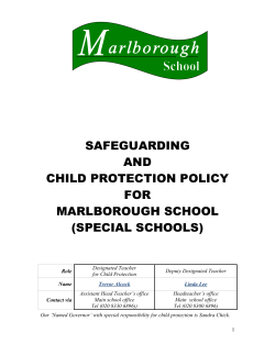 SAFEGUARDING AND CHILD PROTECTION POLICY FOR