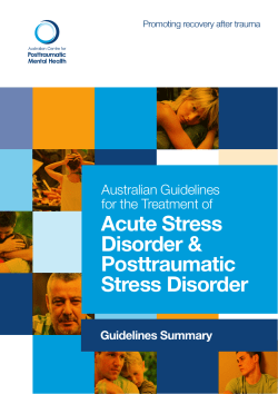 Acute Stress Disorder &amp; Posttraumatic Stress Disorder