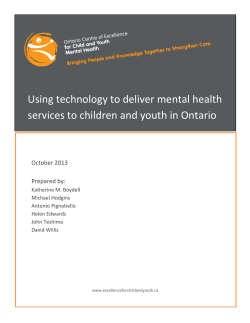 Using technology to deliver mental health  October 2013