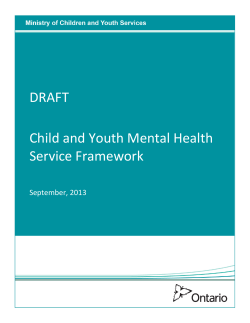 DRAFT  Child and Youth Mental Health Service Framework
