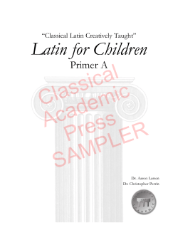 Classical Academic Press SAMPLER