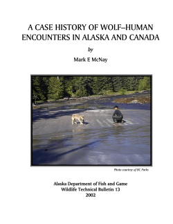 A CASE HISTORY OF WOLF–HUMAN ENCOUNTERS IN ALASKA AND CANADA by