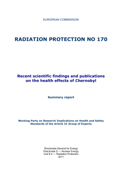 RADIATION PROTECTION NO 170 Recent scientific findings and publications