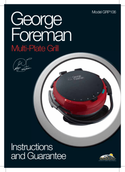 George Foreman Instructions and Guarantee
