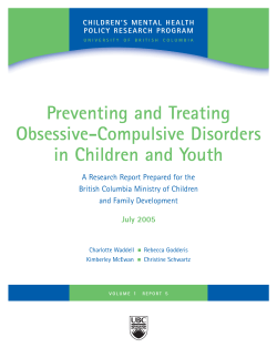 Preventing and Treating Obsessive-Compulsive Disorders in Children and Youth