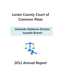 Lorain County Court of Common Pleas 2012 Annual Report