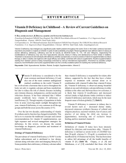 Vitamin D Deficiency in Childhood – A  Review of... Diagnosis and Management S  B , K D