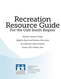 Recreation Resource Guide For the Gulf South Region