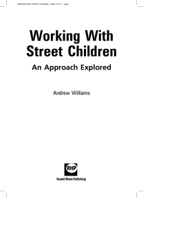 Working With Street Children An Approach Explored Andrew Williams
