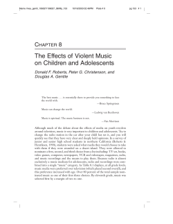 The Effects of Violent Music on Children and Adolescents C 8
