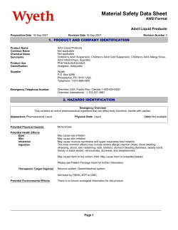 Material Safety Data Sheet ANSI Format  Advil Liquid Products