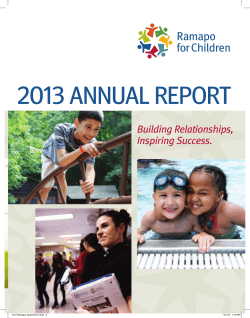 2013 ANNUAL REPORT Building Relationships, Inspiring Success. 1231 Ramapo OuterCrs12.indd   3