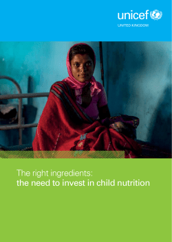 The right ingredients: the need to invest in child nutrition