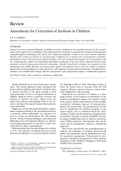 Review Anaesthesia for Correction of Scoliosis in Children P. R. J. GIBSON*