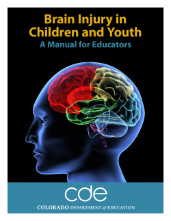 Brain Injury in Children and Youth A Manual for Educators