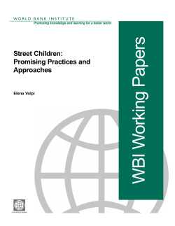orking Papers WBI W Street Children: Promising Practices and