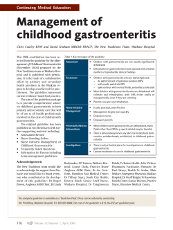Management of childhood gastroenteritis
