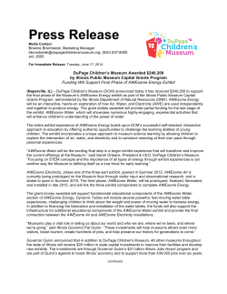Press Release DuPage Children’s Museum Awarded $240,200
